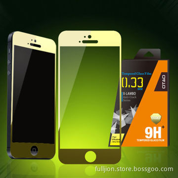 Golden glass screen protective film for iPhone 5S